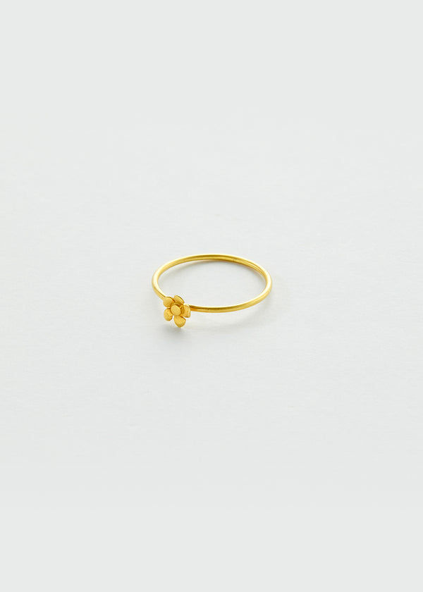 18kt Gold Single Flower Ring