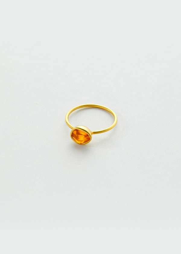 18kt Gold Fire Opal New Day Cup Ring