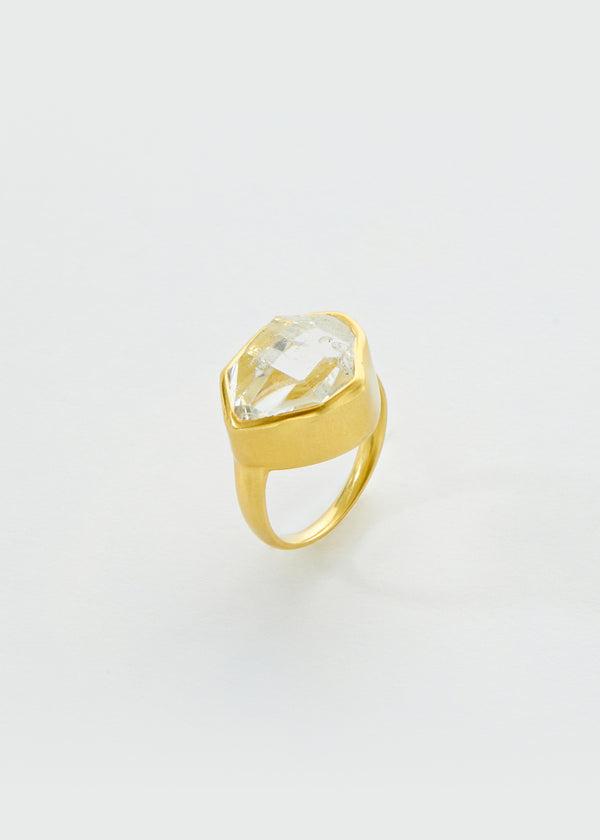 Pippa Small - 18kt Gold Herkimer Beira Greek Ring