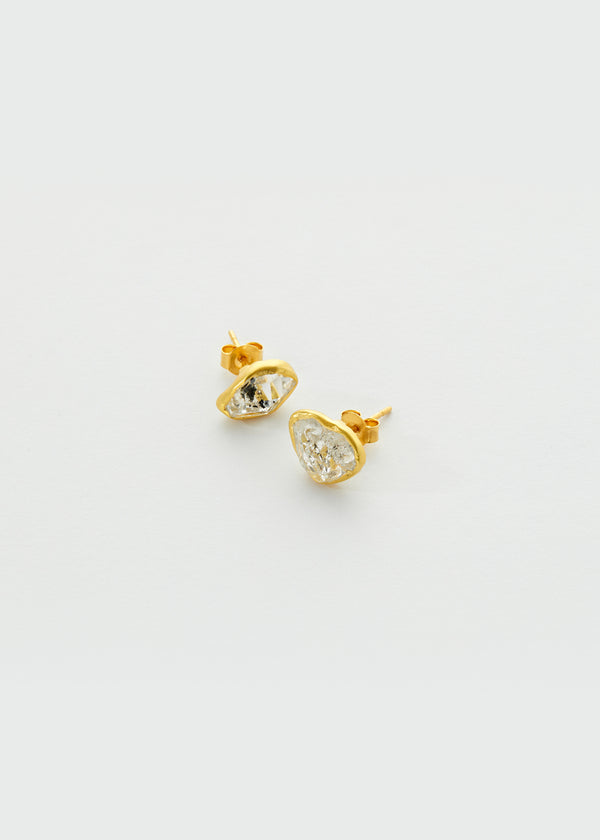 18kt Gold Herkimer Large Classic Studs