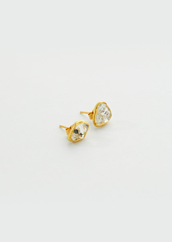 18kt Gold Herkimer Large Classic Studs