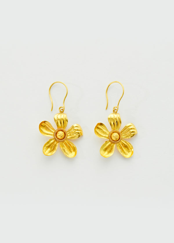 18kt Gold Secret Garden Small Yellow Chamka Earrings