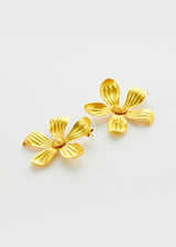 18kt Gold Yellow Chamka Flower Stud Earrings
