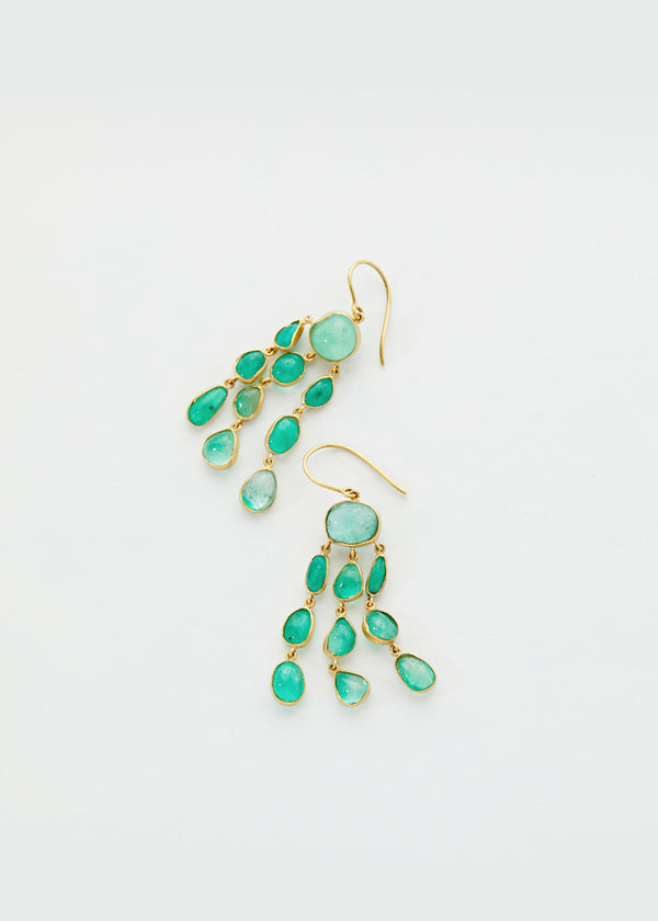 Pippa Small - 18kt Gold & Colombian Emerald Jellyfish Earrings