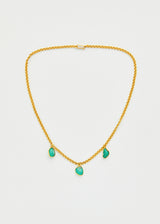 Pippa Small - 18kt Gold & Three Drop Colombian Emerald Sofia Necklace