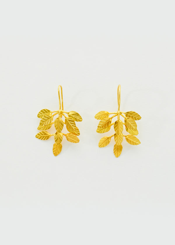 22kt Gold Multi Leaf Earrings