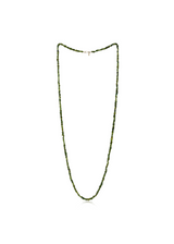 Sterling Silver Green Tourmaline Beaded Necklace