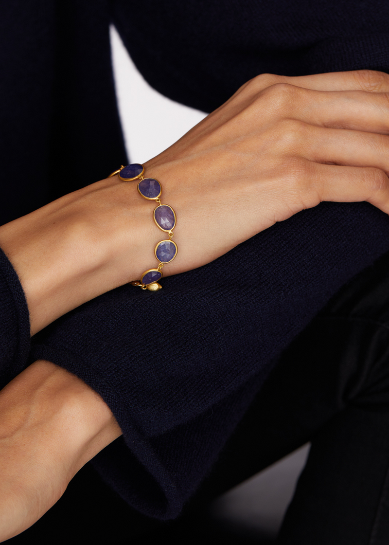 18kt Gold Tanzanite Full Stone Bracelet